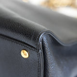 Vintage Chanel Black Caviar Zipped Shopping Tote with 24k Gold Hardware