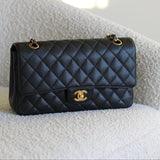 Chanel Black Caviar Medium Classic Flap with Gold Hardware