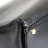 Vintage Chanel Black Caviar Zipped Shopping Tote with 24k Gold Hardware