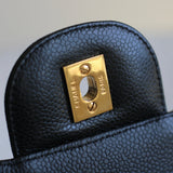 Vintage Chanel Black Caviar Single Flap Jumbo with 24k Gold Hardware