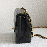 Vintage Chanel Black Lambskin Mini Square with24k Gold Hardware