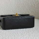 Vintage Chanel Black Lambskin Mini Square with24k Gold Hardware