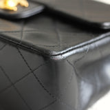 Vintage Chanel Black Lambskin Mini Square with24k Gold Hardware
