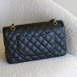 Chanel Black Caviar Medium Classic Flap with Gold Hardware