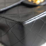 Vintage Chanel Black Lambskin Mini Square with24k Gold Hardware