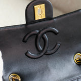 Vintage Chanel Black Lambskin Mini Square with24k Gold Hardware