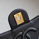 Vintage Chanel Black Lambskin Mini Square with24k Gold Hardware