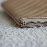 Chanel Rose Gold Chevron Caviar Medium O Case with Silver Hardware