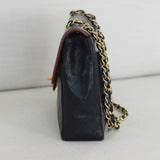 Vintage Chanel Black Lambskin Large Square with 24k Gold Hardware