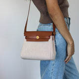 Hermès Ecru Beige Toile Herbag Zip Retourne 20 with Gold Hardware