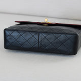 Vintage Chanel Black Lambskin Large Square with 24k Gold Hardware