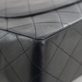 Vintage Chanel Black Lambskin Large Square with 24k Gold Hardware