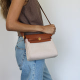 Hermès Ecru Beige Toile Herbag Zip Retourne 20 with Gold Hardware