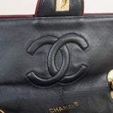 Vintage Chanel Black Lambskin Large Square with 24k Gold Hardware