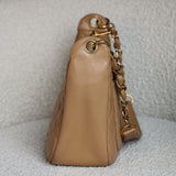 Vintage Chanel Dark Beige Caviar Shoulder Bag with 24k Gold Hardware