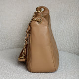 Vintage Chanel Dark Beige Caviar Shoulder Bag with 24k Gold Hardware