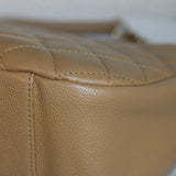 Vintage Chanel Dark Beige Caviar Shoulder Bag with 24k Gold Hardware