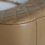 Vintage Chanel Dark Beige Caviar Shoulder Bag with 24k Gold Hardware