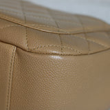 Vintage Chanel Dark Beige Caviar Shoulder Bag with 24k Gold Hardware