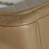 Vintage Chanel Dark Beige Caviar Shoulder Bag with 24k Gold Hardware