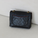 Vintage Chanel Black Lambskin Large Square with 24k Gold Hardware