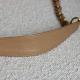 Vintage Chanel Dark Beige Caviar Shoulder Bag with 24k Gold Hardware