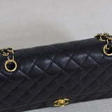 Vintage Chanel Black Caviar Medium Classic Flap with 24k Gold Hardware