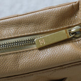 Vintage Chanel Dark Beige Caviar Shoulder Bag with 24k Gold Hardware