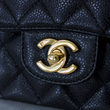 Vintage Chanel Black Caviar Medium Classic Flap with 24k Gold Hardware