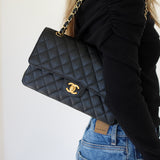 Chanel Black Caviar Medium Classic Flap with Gold Hardware