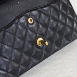 Vintage Chanel Black Caviar Medium Classic Flap with 24k Gold Hardware