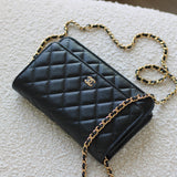 Chanel Black Caviar Wallet on Chain with Gold Hardware