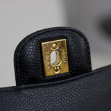 Vintage Chanel Black Caviar Medium Classic Flap with 24k Gold Hardware