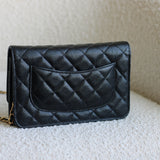 Chanel Black Caviar Wallet on Chain with Gold Hardware