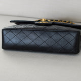 Vintage Chanel Black Lambskin Medium Classic Flap with 24k Gold Hardware