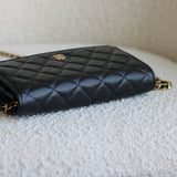 Chanel Black Caviar Wallet on Chain with Gold Hardware