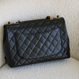 Vintage Chanel Black Caviar Single Flap Jumbo with 24k Gold Hardware