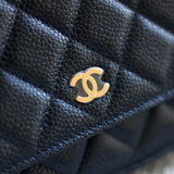 Chanel Black Caviar Wallet on Chain with Gold Hardware