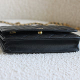Chanel Black Caviar Wallet on Chain with Gold Hardware