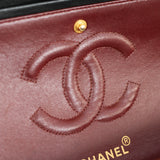 Vintage Chanel Black Lambskin Medium Classic Flap with 24k Gold Hardware