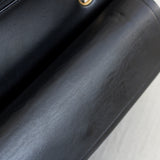 Vintage Chanel Black Lambskin Medium Classic Flap with 24k Gold Hardware