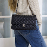 Chanel Black Caviar Medium Classic Flap with Silver Hardware