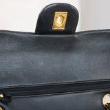 Vintage Chanel Black Lambskin Medium Classic Flap with 24k Gold Hardware