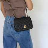 Chanel Black Caviar Mini Square with Gold Hardware