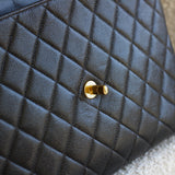 Vintage Chanel Black Caviar Single Flap Jumbo with 24k Gold Hardware