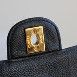 Vintage Chanel Black Caviar Single Flap Jumbo with 24k Gold Hardware