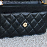 Chanel Black Caviar Wallet on Chain with Gold Hardware