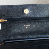 Chanel Black Caviar Wallet on Chain with Gold Hardware
