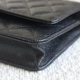 Chanel Black Caviar Wallet on Chain with Gold Hardware