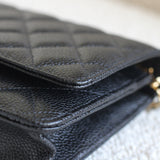 Chanel Black Caviar Wallet on Chain with Gold Hardware
